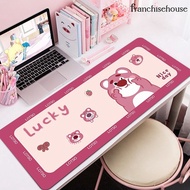 CODE X75A Cute Desk Pad Strawberry Bear Desk Mat Character Mouse Pad Mous Mat Computer Desk Mat WFH 