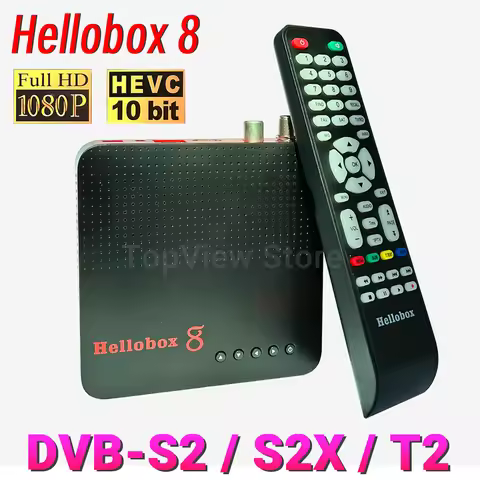 2024 Hellobox 8 Satellite Receiver H.265 TV Receiver DVB T2 DVB S2 S2X Support RJ45 WiFi HEVC PowerV