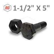 HTB GRADE ASTM A325 STEEL BOLT + 2H NUT 1-1/2 X 5