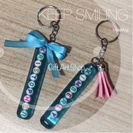 handmade name keychain customise customize cute 3D tube class tag gift for kids Christmas Birthday Valentine Friendship