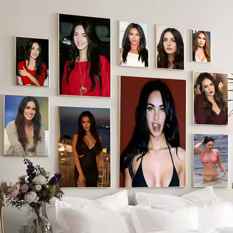 Megan Fox Actor Classic Vintage Posters Decoracion Painting Wall Art White Kraft Paper Kawaii Room D