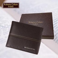【Roberta Colum】諾貝達 男用專櫃皮夾 進口軟牛皮短夾(25001-2咖啡色)【威奇包仔通】
