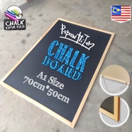 A1 (70cm*50cm) Chalkboard Blackboard Papan Hitam Cafe Children School Board Wood (Frame : Neutral)