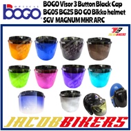 2 TONE BOGO BIKKO HELMET VISOR 3 BUTTON FOR MS88, MHR, SGV BG05 BG25 BO GO Bikko MS88 MAGNUM MHR ARC