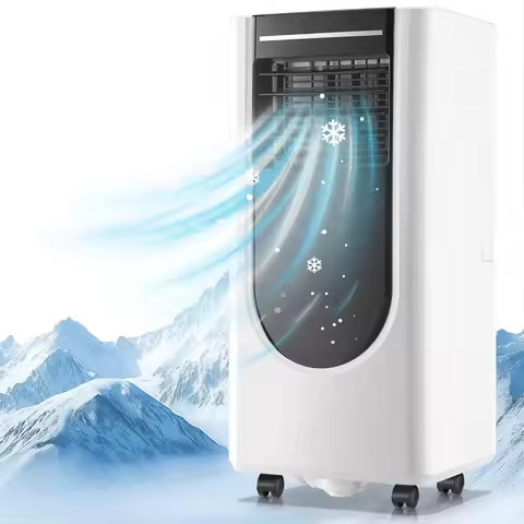 Portable 3-in-1 air conditioning unit with 8000 BTU and remote control for rooms under 250 square fe