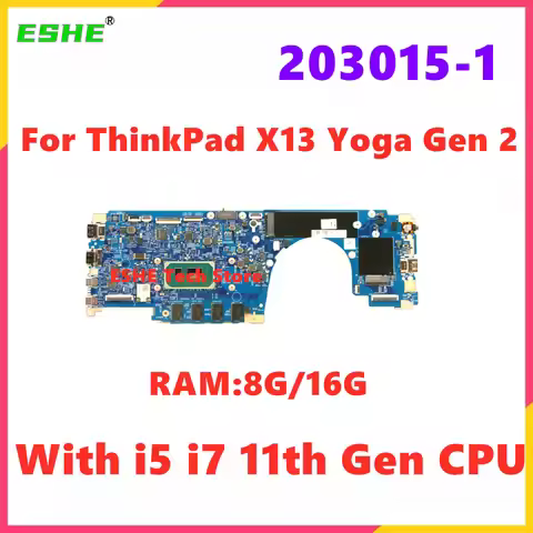 LLX-1 MB 203015-1 For Lenovo ThinkPad X13 Yoga Gen 2 Laptop Motherboard 5B21C72947 With I5 I7 11th G