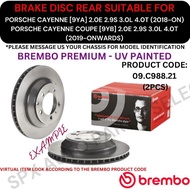 BREMBO GENUINE DISC BRAKE ROTOR (REAR) FOR PORSCHE CAYENNE [9YA] '18YR-ON / CAYENNE COUPE [9YB] '19Y
