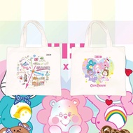kpop F169 Care Bears x ILLIT White Canvas Tote Bag Cute K-Pop Collab Shopper | Bear &