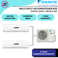 DAIKIN MULTI-SPLIT AIR COND INVERTER (R32) MKC-50RVM 2.0HP + 2 UNIT 1.5 HP CTKC35RVM [READY STOCK]