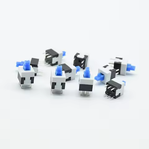 10pcs NEW 8X8mm Blue Cap mini Self-locking/reset Type Square push button Switch 8*8 mm micro
