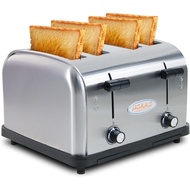 Hakka Commercial Toaster 4 Slice for Restaurant-1800W Auto Pop-Up Stainless Steel Toaster 6 Browning