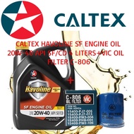 Caltex Havoline SF 20W-40 4 Liters+Vic Oil Filter C-806