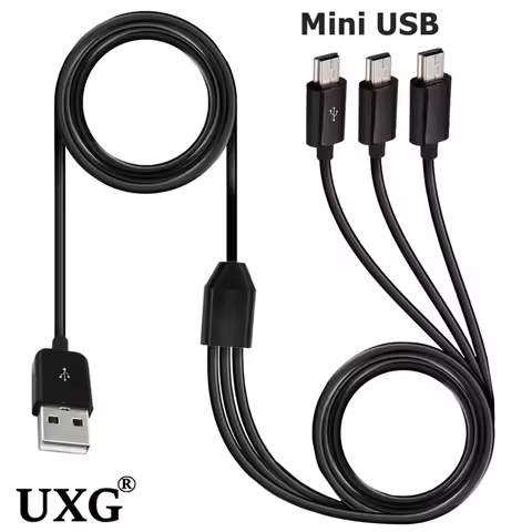 1M USB A Male 1 to 3 Mini USB 5pin 3 in 1 mini usb data charger cable 1meter Fast Charging Mini USB 