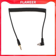 [FlameerMY] 3.5mm to Male  Sync Cable with Screw Lock for Trigger  Spring Cord 1.1ft-3.28ft (34-100c