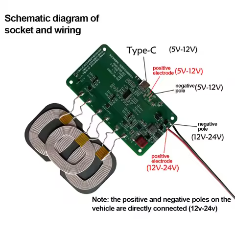 12V 5V 2A Qi Wireless Fast Charger Charging Transmitter Module Circuit Board 5W/10W/15W/18W/20W + co