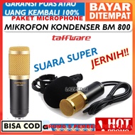 MIC MICROPHONE BISA COD!! ORIGINAL !! TAFFWARE BM800 Mikrofon Kondenser Studio Dengan Shockpoorf Mount dan Busa / Microphone YOUTUBER KARAOKE / TAFFWARE BM800 BM 800 SET FULL BM700 BM 700 BM8000 / MIKROPON BM800 ORIGINAL MURAH / Mikrofon gaming youtuber -