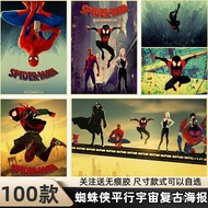 HY-$ Spider-Man Parallel Universe Anime Movie Poster Retro Kraft Paper Decorative Painting Dormitory Restaurant Wall Sti