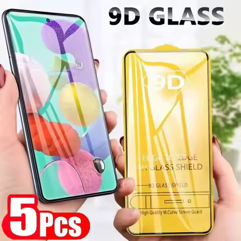 5Pcs 9D Tempered Glass Screen Protector for Samsung A56 A55 A36 A35 A54 A53 A52 A34 A33 A16 A13 A14 