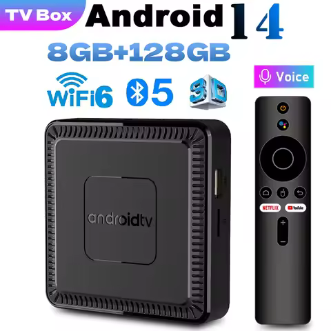 2025 New Q7 Smart TV Box Android14 Allwinner H313 8G+128GB ROM Dual-Band WiFi 6 Bluetooth 5.2 Google