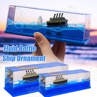 Fluid Bottle Ship Ornament Cruise Ship Fluid Drift Pirate Ship Desktop Decoration Christmas Gift