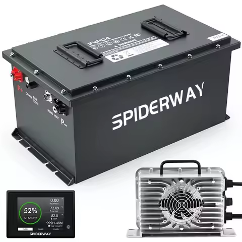 72V 105Ah LiFePO4 Lithium Battery w/ 25A Fast Charger for GEM ICON Golf Cart 14.72kW Power UP to 70 