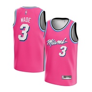 Jersey Dwyane Wade Miami Heat 3 Pink VICE VERSA Swingman Basketball NBA Jersey T-shirt Tops