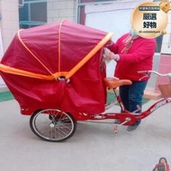 三輪電動車遮雨蓬棚布可摺疊車棚腳踏助人力電動車加厚防曬遮陽蓬
