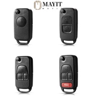 MAYIT Remote Key , 1/2/3/4 Buttons HU39 HU64 Car Key Cover, Folding Flip Fob  Shell for  Benz B200 A
