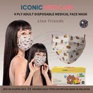 LINE FRIENDS COLLECTION / [4PLY ADULT] LINE FRIENDS MEDICAL FACE MASK (30PCS)