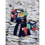 Chicago Bulls Terno for Boys OOTD Kids baju budak lelaki set baju budak lelaki set seluar jeans