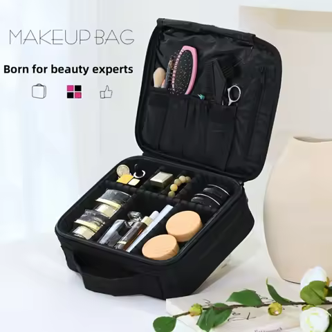 Makeup Bag Organizer, Portable Cosmetic Case, Multi-Functional Beauty Organizer, 10.03x8.85x3.74 Inc