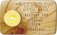 Christ Gift Spiritual Bible Verse Wood Tea Light Candle Holder with 1 & 2 Peter Bible Verse (1 Peter
