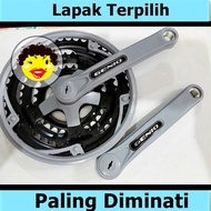 Gir Gear Crank 3 susun sepeda warna abu merk Genio Sepeda murah