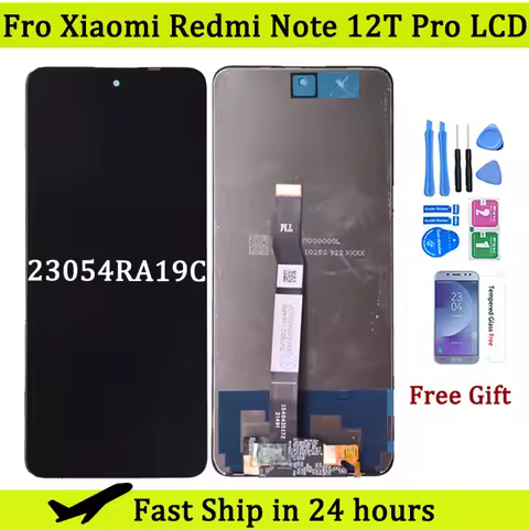 6.6'' For Xiaomi Redmi Note 12T Pro 23054RA19C LCD Display Screen Frame Touch Panel Digitizer For Re