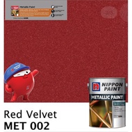 SINAR NIPPON METALLIC GLOSS PAINT 1 LITER FOR WOOD & METAL / MASONRY WALL - MET002 RED VELVET/ CAT M