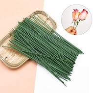 50PCS Artificial Flowers Pole Iron Wire Silk Roses Leaf For Wedding Home Decor DIY Wreath Gifts Scrapbooking Craft Fake Plants