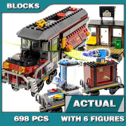 698pcs Hidden Side Ghost Train Express Haunted Station Possessed Flying Vehicle 11463 Building Block
