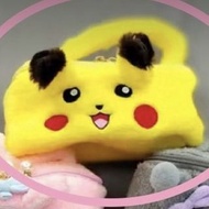 寵物小精靈精靈寶可夢Pokemon神奇寶貝口袋妖怪 皮卡丘比卡超Pikachu POKÉMON黃色手袋生日禮物送禮Plush Cute毛公仔可愛毛絨手拎袋仔旅行分類整理袋雜物化妝品收納包包卡通收納袋便