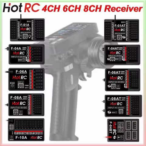 HotRC F-04A F-06A F-08A F-01A F04BT F-10A 4/6/8CH Gyro Receiver Voltage Return for RC Car Aircraft B