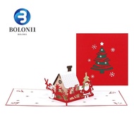 BO Christmas Led Music Greeting Card, Handmade Foldable Christmas House Greeting Card, Invitations C