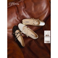 73hours Women's Shoes Moonlight Chord Spring New Style Fashion Ballet Mary Jane Shoes Retro French S