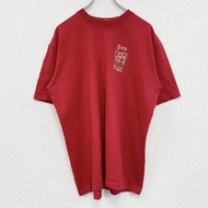 เสื้อยืดแขนสั้นพิมพ์ลาย TZOLKIN ZOTZ มือสอง ด้านหลัง สไตล์เรโทร คอกลม สีแดง ไซส์ XL