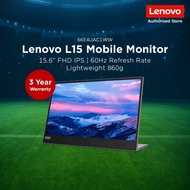 Lenovo L15 Mobile Monitor | 15.6" 60Hz IPS (1920x1080) Display | Height Adjust Stand | USB-C |3Y War
