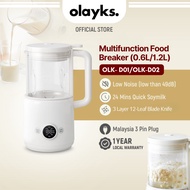 Olayks Low Noise Mini Food Breaker Smart Blender Food Processor Mini Soymilk Maker (0.6L/1.2L) 迷你豆浆机
