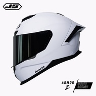 Helmet JS Armor Z Original White Single Visor Full Face Helmet Cool Men's Racing Helmet/, SNI Certif