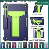 Samsung Galaxy Tab A7 Lite 8.7 T220 T225 Tab A 8.0 T290 T295 Tab A 8.4 T307 Heavy Duty Shockproof Slim Protection Silicone Stand Case Cover
