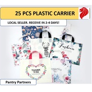 SG SELLER 25 pcs Plastic Carrier with Handle Bag Birthday Party Bag Kids Birthday Plastic Bag Goodie