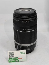 新淨 低用 靚仔 Canon EFS 55-250MM IS F4-5.6   半幅 人像 追星 大炮 追焦 打雀 影巴士 租機 租鏡 用 EFR adapter  後可用於 RF 系列 55-250