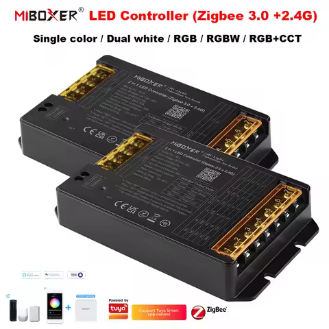 Miboxer DC12~48V HZ2 2IN1 HZ5 5IN1 Zigbee3.0 +2.4G RF LED Controller Max 30A For Single/Dual Color /