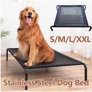 Stainless Steel Dog Bed Large Elevated Dog Bed Raised Dog Bed Cooling Pet Bed Breathable Mesh Elevated Dog Pet Bed